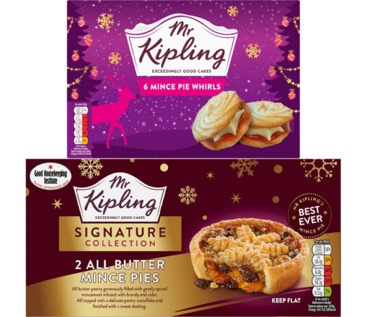 Mr Kipling unveils new Christmas mince pie range Pack shots of Mr Kipling Signature Collection All Butter Mince Pies and Mr Kipling Mince Pie Wheels.