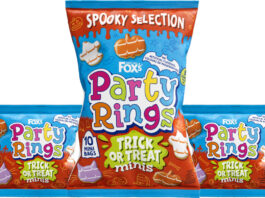Fox’s brings a seasonal twist to Party Rings with new Halloween-themed packs Pack shots of Fox's Party Rings Trick or Treat Minis including multipack formats and single packs.
