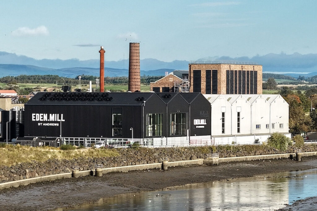 Aerial image of the Eden Mill distillery in St Andrews.