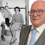 JG Ross founder marks 90th birthday JG Ross founder, George Ross, next to an image from 1965 where the baker sits with his family.