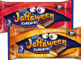 Jaffa Cakes takes a bite into Halloween with new Cake Bars Pack shots of Jaffa Cakes Jaffaween Cake Bars in Cherry and Orange flavours.