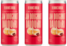 The Drinks Bureau unveils new Jam Doughnut Daiquiri cans Pack shots of The Drinks Bureau Jam Doughnut Daiquiri cans.
