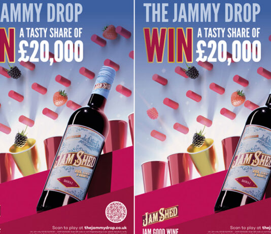 Win a share of £20k with Jam Shed competition Advert for the Jam Shed 2025 competition 'The Jammy Drop" offering people the chance to win a share of £20,000.