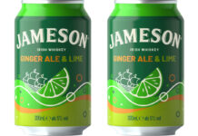 Pack shots of Jameson Ginger Ale & Lime RTD cans.