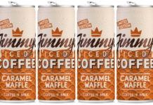 Jimmy’s Iced Coffee launches Caramel Waffle flavour Pack shots of Jimmy's Iced Coffee Caramel Waffle limited edition cans.
