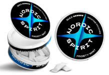 Max tastes for nicotine pouches from Nordic Spirit range Pack shots of Nordic Spirit Frosty Mint Max including a top down view as well as look of each part of the nicotine pouch pack.