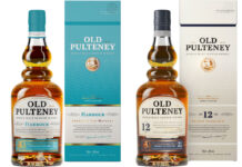 Pack shots of Old Pulteney 12 Years Old and Old Pulteney Harbour.