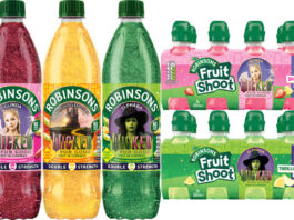 Wicked For Good promotion returns to Robinsons bottles Pack shots of Robinsons Wicked For Good promotion across its bottles including variants of Robinsons Amazifying Citrus Twist, Outstandiful Berry and Wonderfully Fruity Twist. There are also pack shots of Fruit Shoot variants Thrillifying Citrus and Sparkle Berry.