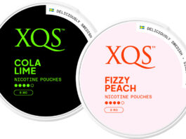 XQS unveils new flavours in nicotine pouch range Pack shots of XQS Cola Lime and XQS Fizzy Peach variants.