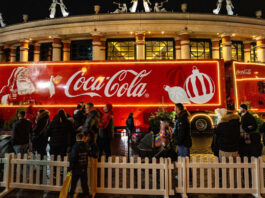 Coca-Cola Christmas truck tour kicks off along with festive fundraising focus The Coca-Cola branded Christmas truck is parked up in London with a queue of people around it to visit the staple of the season.