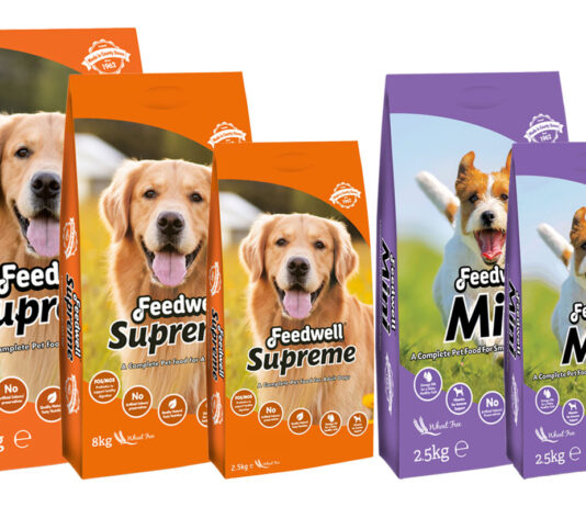 Value is crucial for pet owners, says Feedwell Pack shots of Feedwell Dog food range including the Supreme and Mini packs.