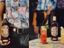 Havana Club unveils latest global collaboration with Martine Rose A person holds a bottle of Havana Club Añejo 7 Años against their side in the image on the left whilst another bottle of the rum stands on a table in the image on the right, the bottle has two cocktail serves standing alongside it.