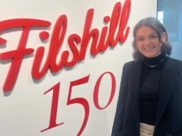 Katie Dempster takes on marketing manager role at Filshill Katie Dempster, marketing manager at Filshill, stands in front of the Filshill 150 logo at the firm's offices.