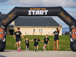 Simon Howie launches first Puddin’ Race fundraiser for SAMH A family line up at the start of the Simon Howie Puddin Race ready to take part in the fundraiser.