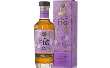 Wemyss Family Spirits unveils return of Velvet Fig series with a 12 Year Old dram Pack shot of Weymss Malts Velvet Fig 12 Years Old bottle with the outer case behind the bottle.
