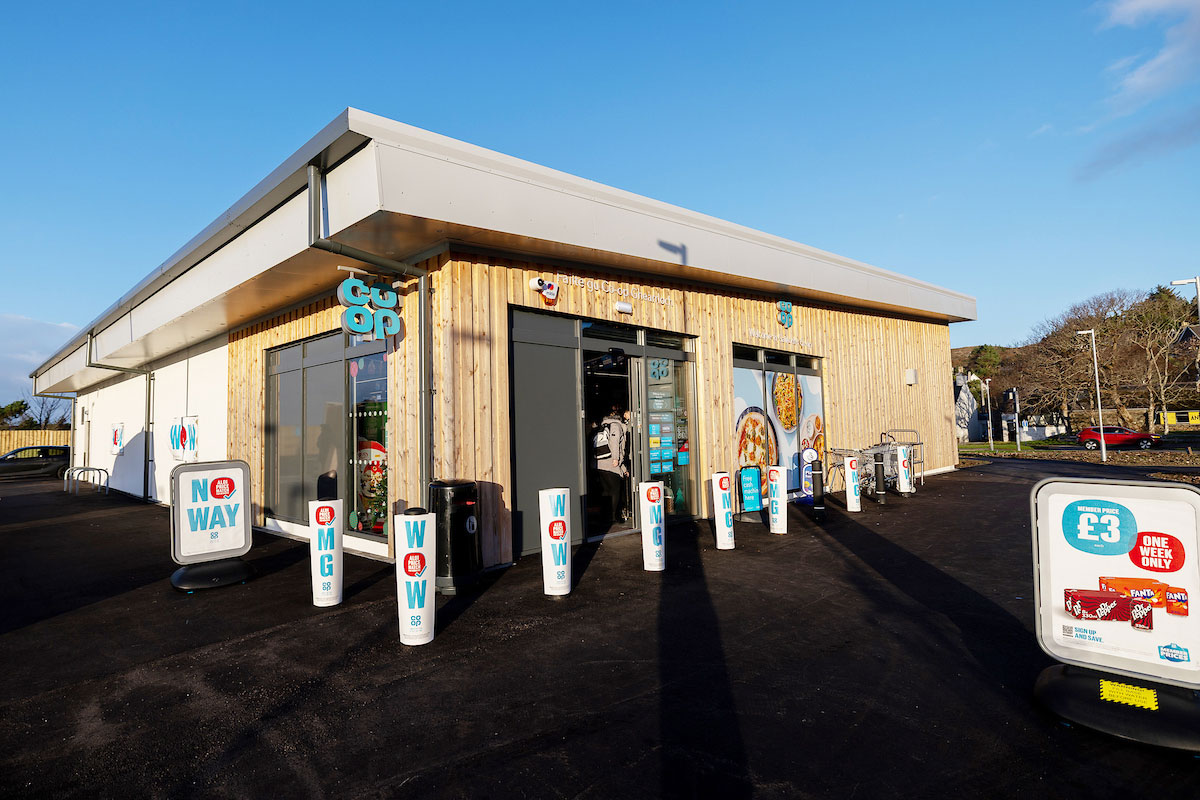 Exterior shot of Co-op Gairloch.