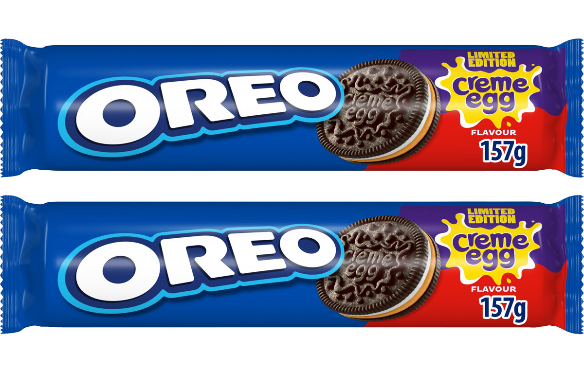 Pack shots of Oreo limited edition Creme Egg flavour.