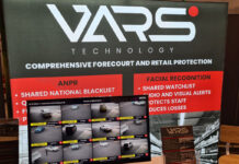 VARS Technology awarded DVLA access to combat drive-offs A VARS Technology stands with its signage behind a table that has a computer screen showing examples of drive-offs happening at forecourt stations.