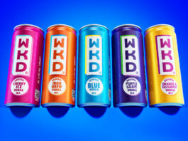 WKD gears up for massive 30th anniversary year Cans of WKD are lined up against a blue background including Cherry Ice, Iron Brew, Blue, Purple Grape and Orange & Passionfruit.