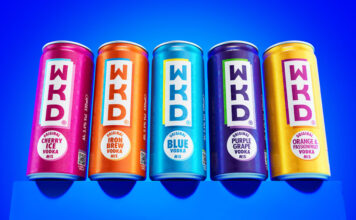 WKD gears up for massive 30th anniversary year Cans of WKD are lined up against a blue background including Cherry Ice, Iron Brew, Blue, Purple Grape and Orange & Passionfruit.