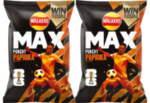 Walkers kicks off Fifa World Cup with on-pack promo Pack shots of Walkers MAX Punhcy Paprika with the on-pack promotion for the Fifa World Cup 2026 on pack.