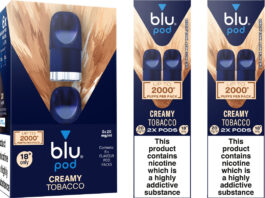 Imperial Brands launches Creamy Tobacco Blu vape pods Pack shots of Creamy Tobacco Blu pods.