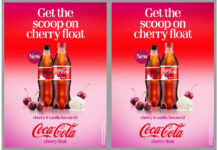 Coca-Cola unveils new Cherry Float flavour Advert for the Coca-Cola Cherry Float launch featuring a bottle of Coca-Cola Original Taste Cherry Float and Coca-Cola Zero Sugar Cherry Float.