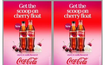 Coca-Cola unveils new Cherry Float flavour Advert for the Coca-Cola Cherry Float launch featuring a bottle of Coca-Cola Original Taste Cherry Float and Coca-Cola Zero Sugar Cherry Float.
