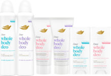 Dove expands on Whole Body Deodorant range Pack shots of Dove Whole Body Deodorant including Lavendar & Camomile, Raspberry & Rose and Sea Mist & Peony scents across a 150ml Spray, 75ml Lotion and 75ml Stick.