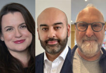 DRS prep advances with new hires at Exchange for Change Head shots of Kate McFerran, Rehan Akram and Trevor Gordon.