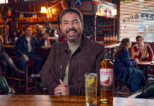 The Famous Grouse flies with Martin Compston in new campaign Martin Compston stands in a pub with a bottle of The Famous Grouse and a cocktail serve next to it.