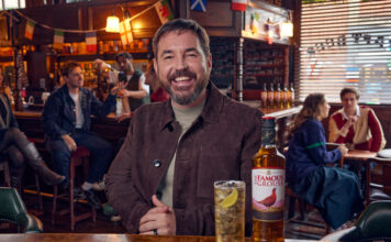 The Famous Grouse flies with Martin Compston in new campaign Martin Compston stands in a pub with a bottle of The Famous Grouse and a cocktail serve next to it.