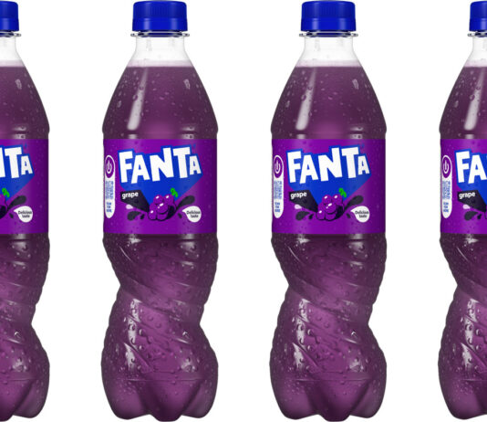 Fanta Grape brings a fruity twist for UK launch Pack shots of Fanta Grape 500ml bottles.