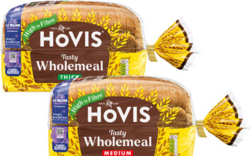 Hovis partners with Magic Breakfast children’s charity Pack shots of Hovis Tasty Wholemeal Thick and Medium Loaves with an on-pack design for Magic Breakfast.