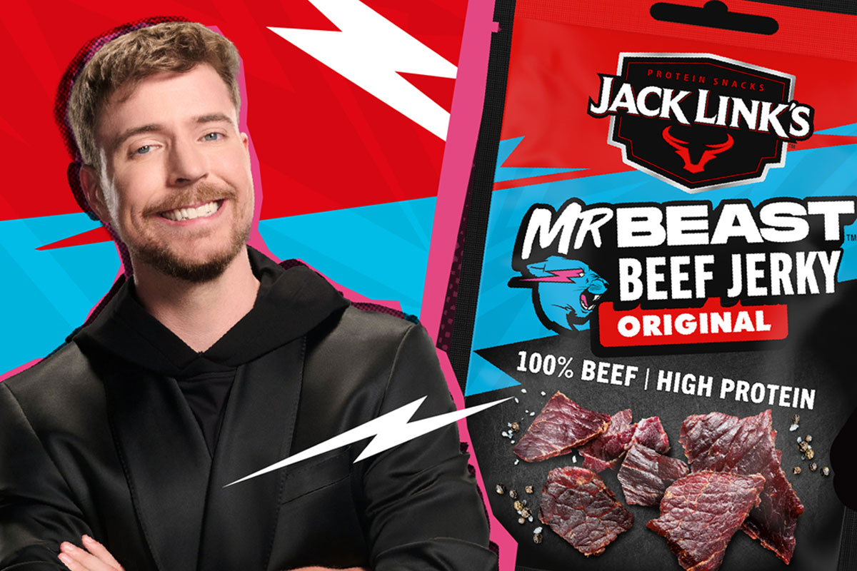 Promotional image of the collaboration between Mr Beast and Jack Link's.