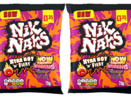 Nik Naks turns up the heat with Xtra Hot ‘n’ Fiery launch Pack shots of Nik Naks Xtra Hot 'n' Fiery.