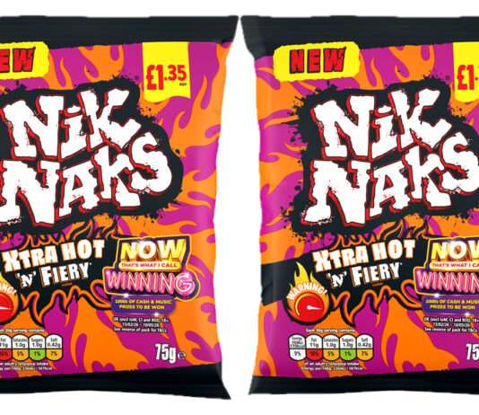 Nik Naks turns up the heat with Xtra Hot ‘n’ Fiery launch Pack shots of Nik Naks Xtra Hot 'n' Fiery.