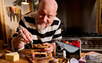 Pilgrims Choice invites George Egg to Bite Into Bold George Egg, also known as the Snack Hacker, adds hot sauce to his cheese toastie.