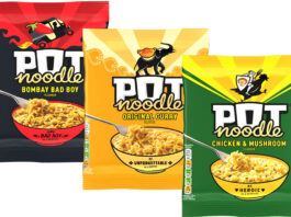Pot Noodle unveils new Block Noodle pack format Pack shots of Pot Noodle Block Packs including Chicken & Mushroom, Original Curry and Bombay Bad Boy flavours.