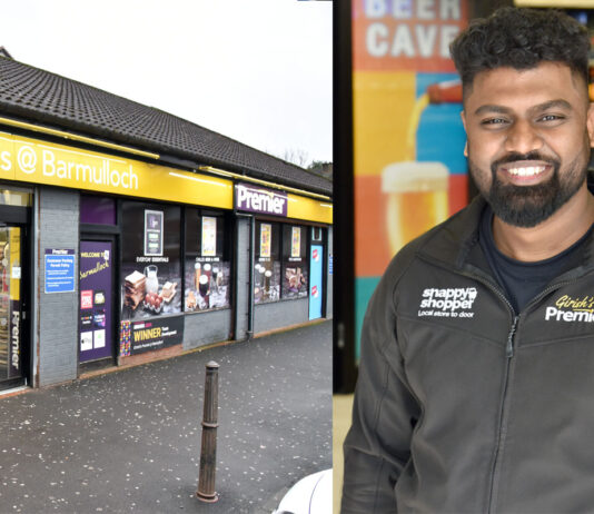 Girish’s Barmulloch store is set to change to Costcutter Exterior image of Premier Girish's @ Barmulloch and a photo of Girish Jeeva, owner of the store.