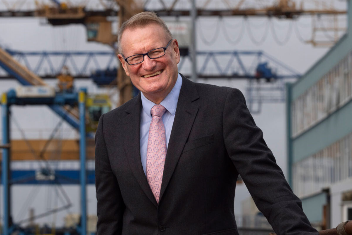 An image of Eoin McGhettigan standing at a dock.