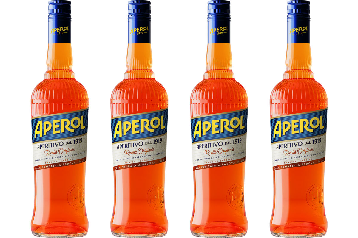 Pack shots of Aperol redesign for 2026.