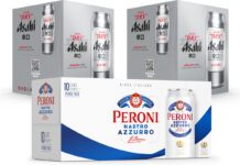 Asahi launches 440ml can multipacks Pack shots of Asahi 440ml four-packs and Peroni 440ml 10-pack.