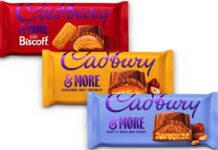 Cadbury &More debuts new Biscoff flavour and rebrand Pack shots of Cadbury &More 2026 rebrand including Cadbury &More Biscoff, &More Caramel Nut Crunch and &More Nutty Praline Crisp.
