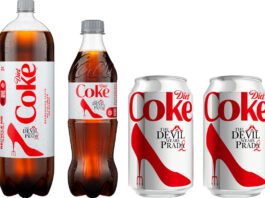 Diet Coke debuts new Devil Wears Prada 2 design Pack shots of two litre Diet Coke bottle, Diet Coke 500ml bottle and 330ml Diet Coke cans with the Devil Wears Prada 2 on-pack promotion.