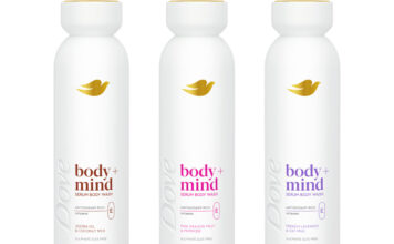 Dove brings a premium touch with Body + Mind range Pack shots of Dove Body + Mind Jojoba Oil & Coconut Milk, Dragon Fruit & Primrose and French Lavender & Oat Milk.