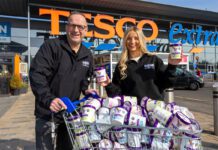 Equi’s Ice Cream secures Tesco listing Alex Equi and David Equi stand outside a Tesco Extra store with trolley full of Equis ice cream variants.