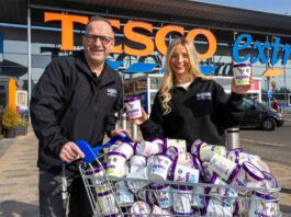 Equi’s Ice Cream secures Tesco listing Alex Equi and David Equi stand outside a Tesco Extra store with trolley full of Equis ice cream variants.