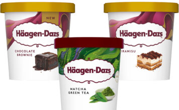 Häagen-Dazs shakes up freezers with three new ice creams Pack shots of Häagen-Dazs ice cream tubs in Chocolate Brownie, Matcha Green Tea and Tiramisu flavours.