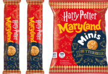 Maryland unveils Harry Potter inspired Butterbeer Cookies Pack shots of Maryland Harry Potter Butterbeer Cookies standard roll wrap and Minis format.